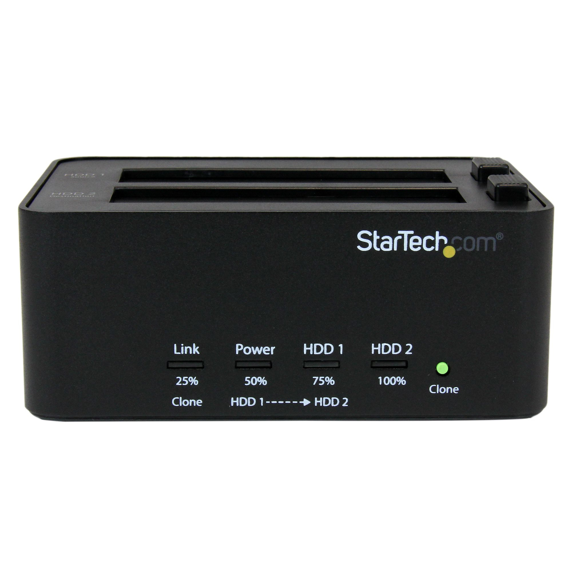 StarTech.com Dual Bay Hard Drive Duplicator and Eraser, Standalone SATA HDD/SSD Cloner/Copier, USB 3.0 to SATA Docking Station, Hard Drive Duplicator and Saniti – image 2