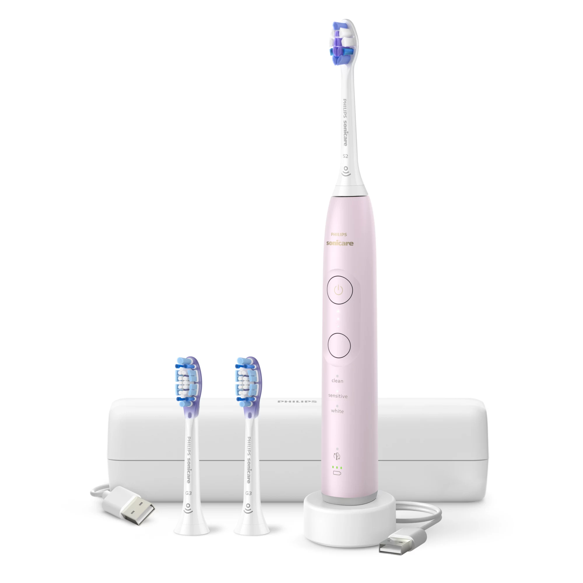 Philips HX7412/04 electric toothbrush Adult Sonic toothbrush Light pink