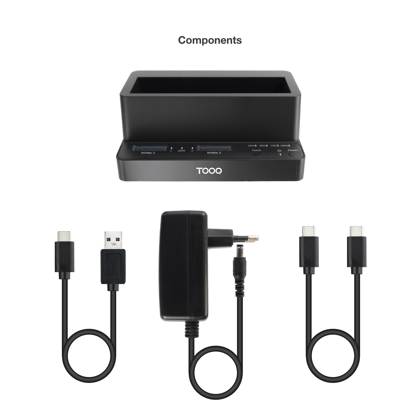 TooQ TQDS-502B storage drive docking station USB 3.2 Gen 1 (3.1 Gen 1) Type-C Black – image 7
