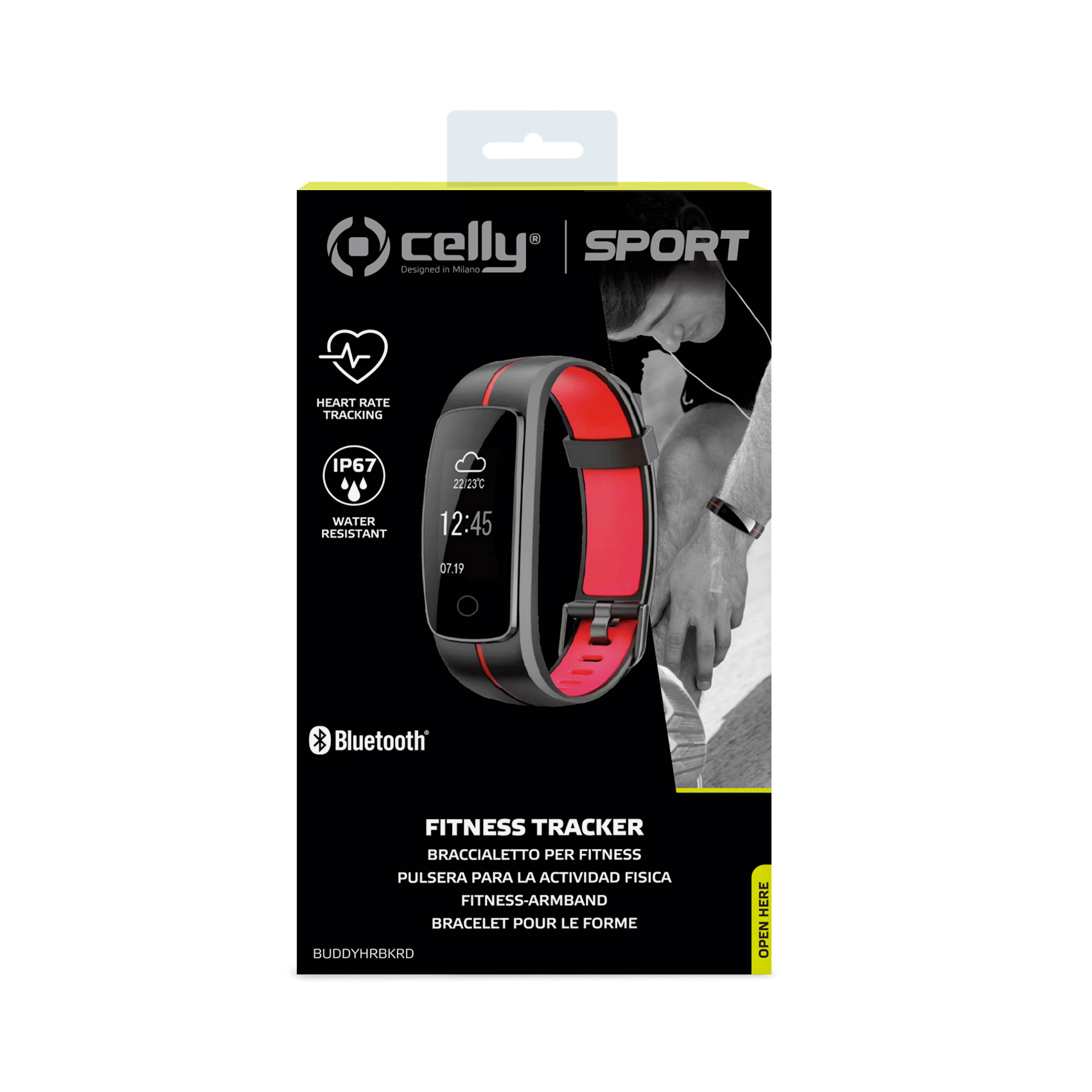 Celly BUDDYHRBKRD activity tracker Armband activity tracker IP67 Black, Red – image 2