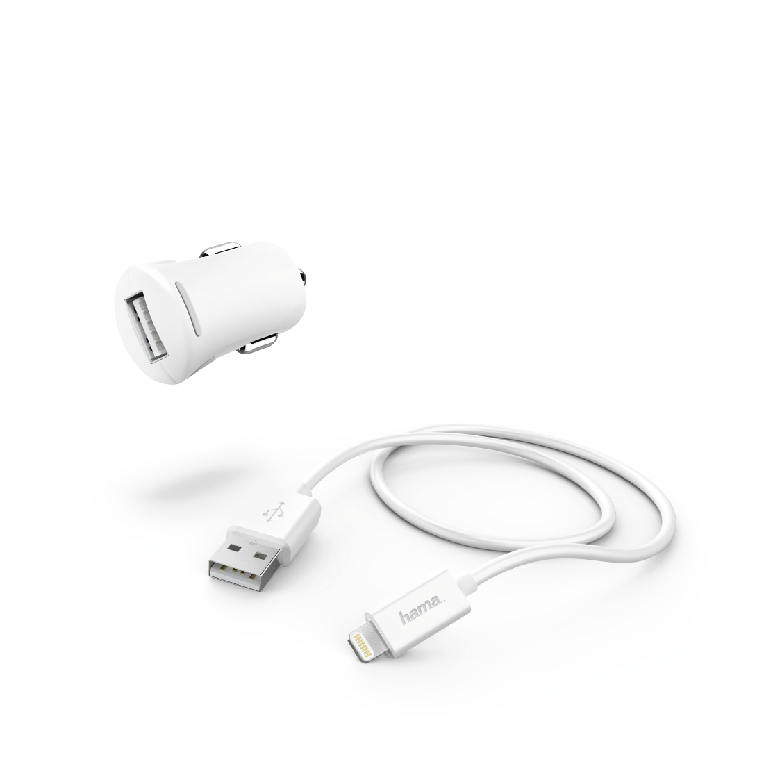 Hama 00183266 mobile device charger Universal White Cigar lighter, USB Auto, Indoor – image 1