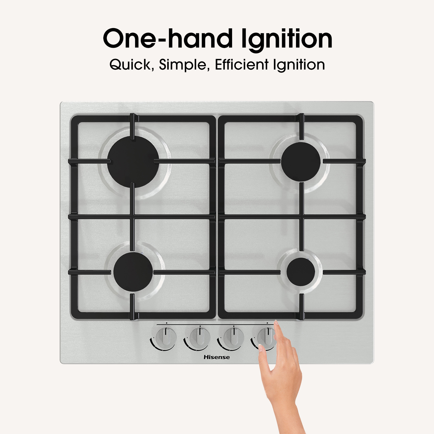 Hisense GM643XF hob Stainless steel Built-in Gas 4 zone(s) – image 4