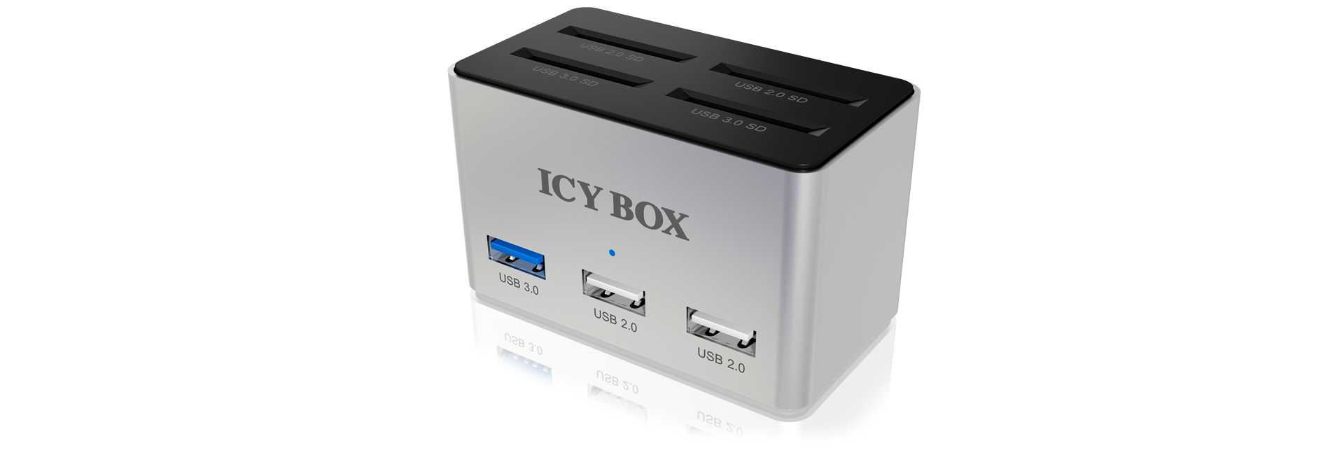 ICY BOX IB-880 card reader USB Black, Silver – image 2