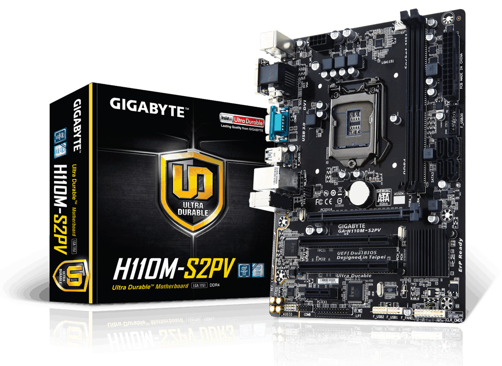 GIGABYTE GA-H110M-S2PV motherboard Intel® H110 LGA 1151 (Socket H4) micro ATX