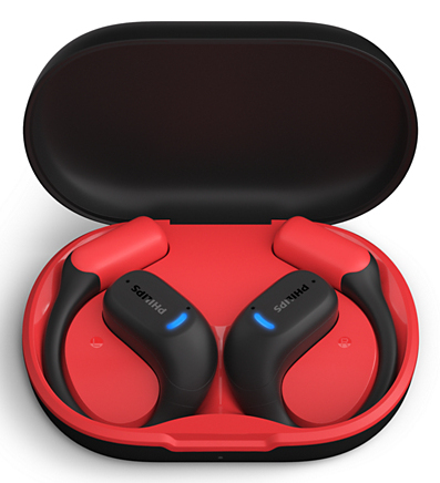 Philips 6000 series TAA6709BK/00 cuffia e auricolare True Wireless Stereo (TWS) A clip Sport Bluetooth Nero, Rosso