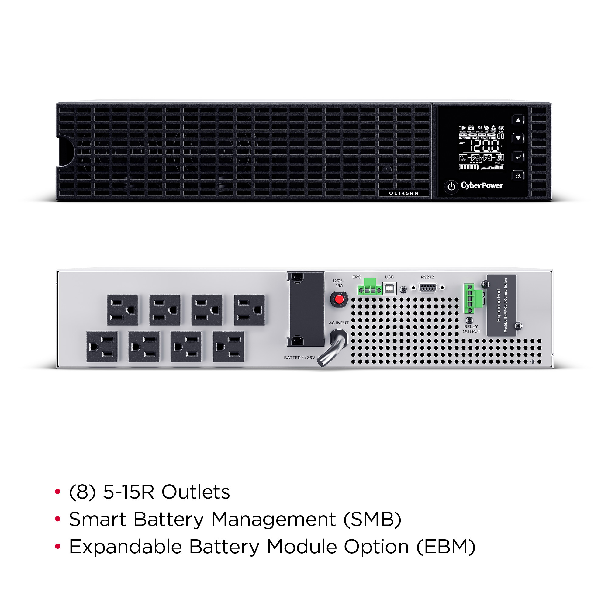 CyberPower Online S Series OL1K5RM uninterruptible power supply (UPS) Double-conversion (Online) 1.5 kVA – image 7