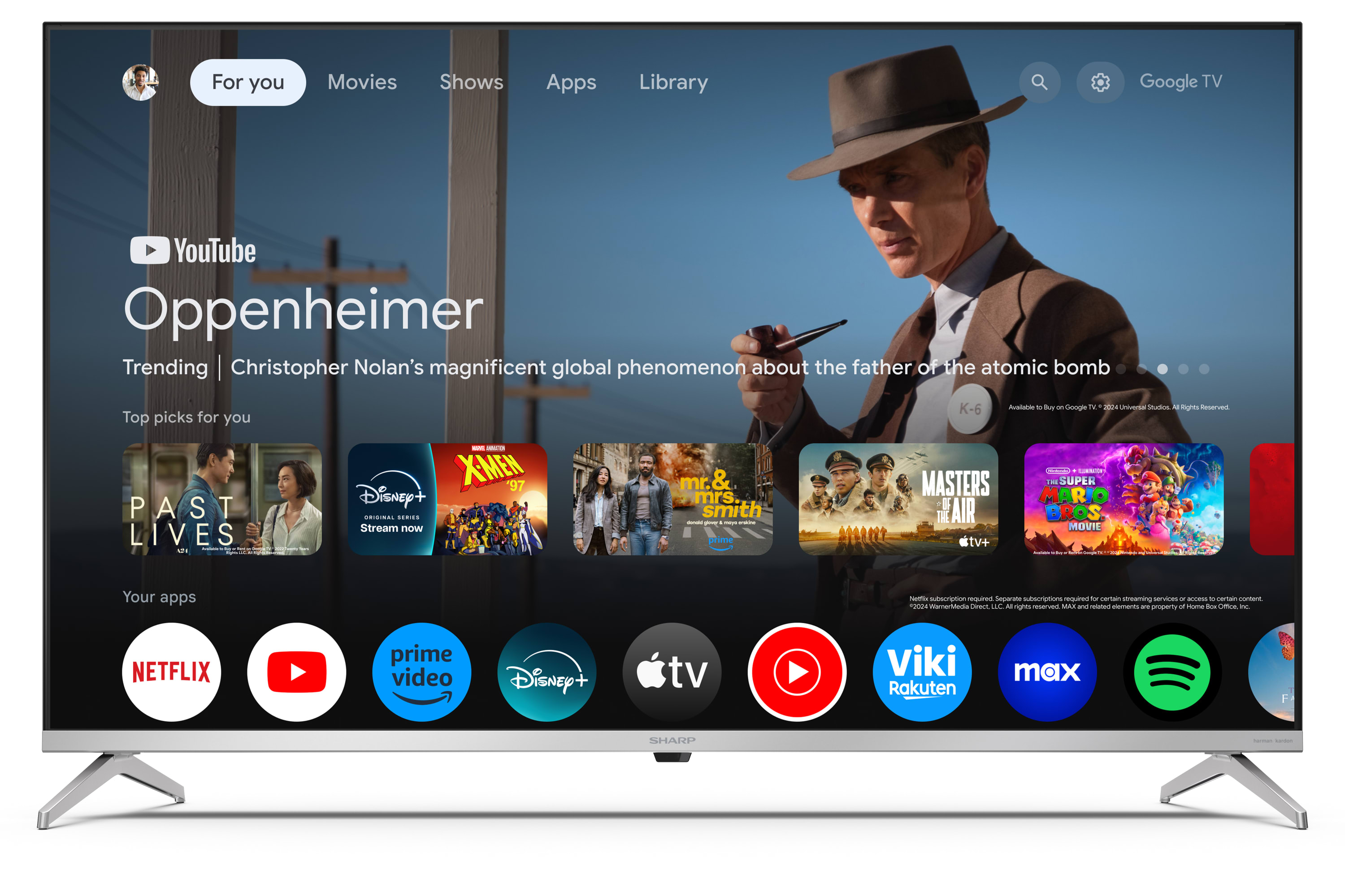 Sharp 43GP6265E Smart TV 43 QLED 4K Ultra HD Google TV Frameless Wi Fi Bluetooth — photo 2