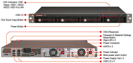 QNAP TS-459U-RP+ NAS/storage server Rack (1U) – image 4