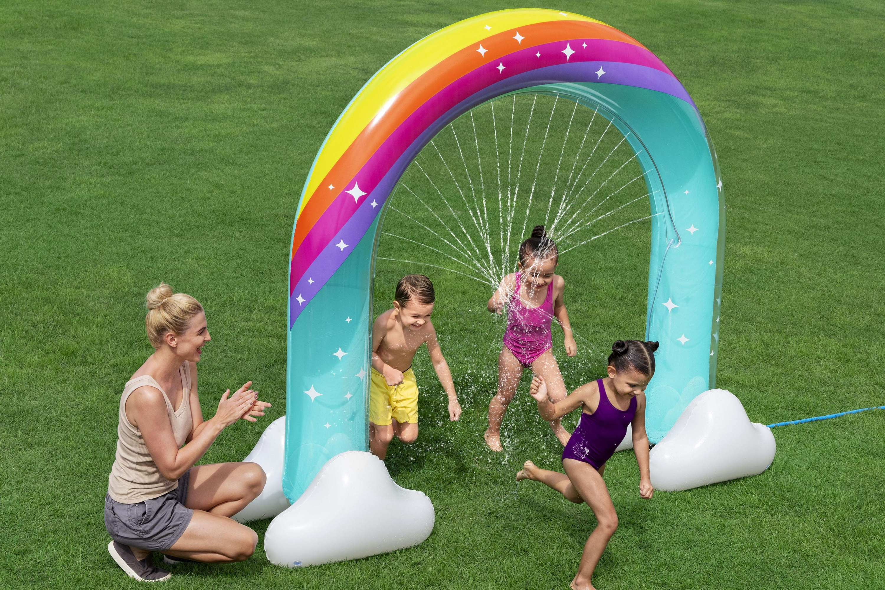 Resim Bestway Jumbo Rainbow Dreams Şişme Fıskiye 2,21 m x 71 cm x 1,93 m