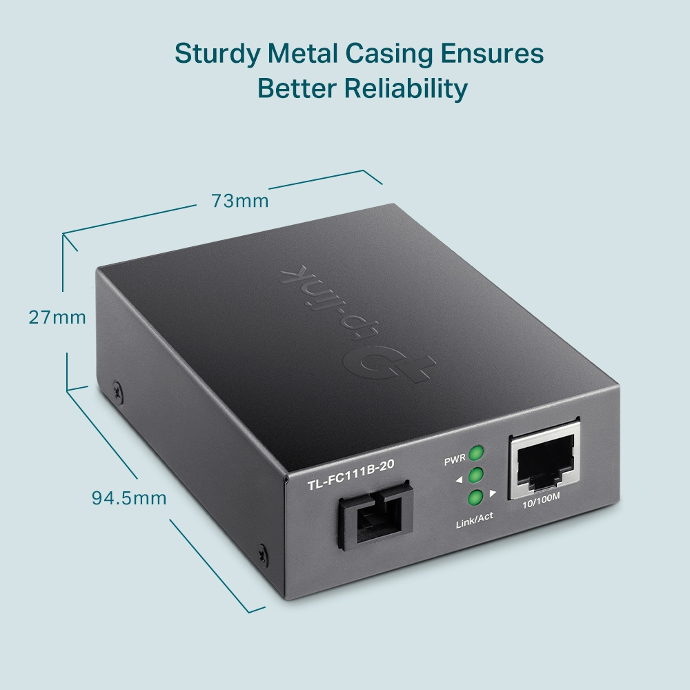 TP-Link Omada 10/100 Mbps RJ45 to 100 Mbps Single-mode SC WDM Bi-Directional Fiber Converter – image 2
