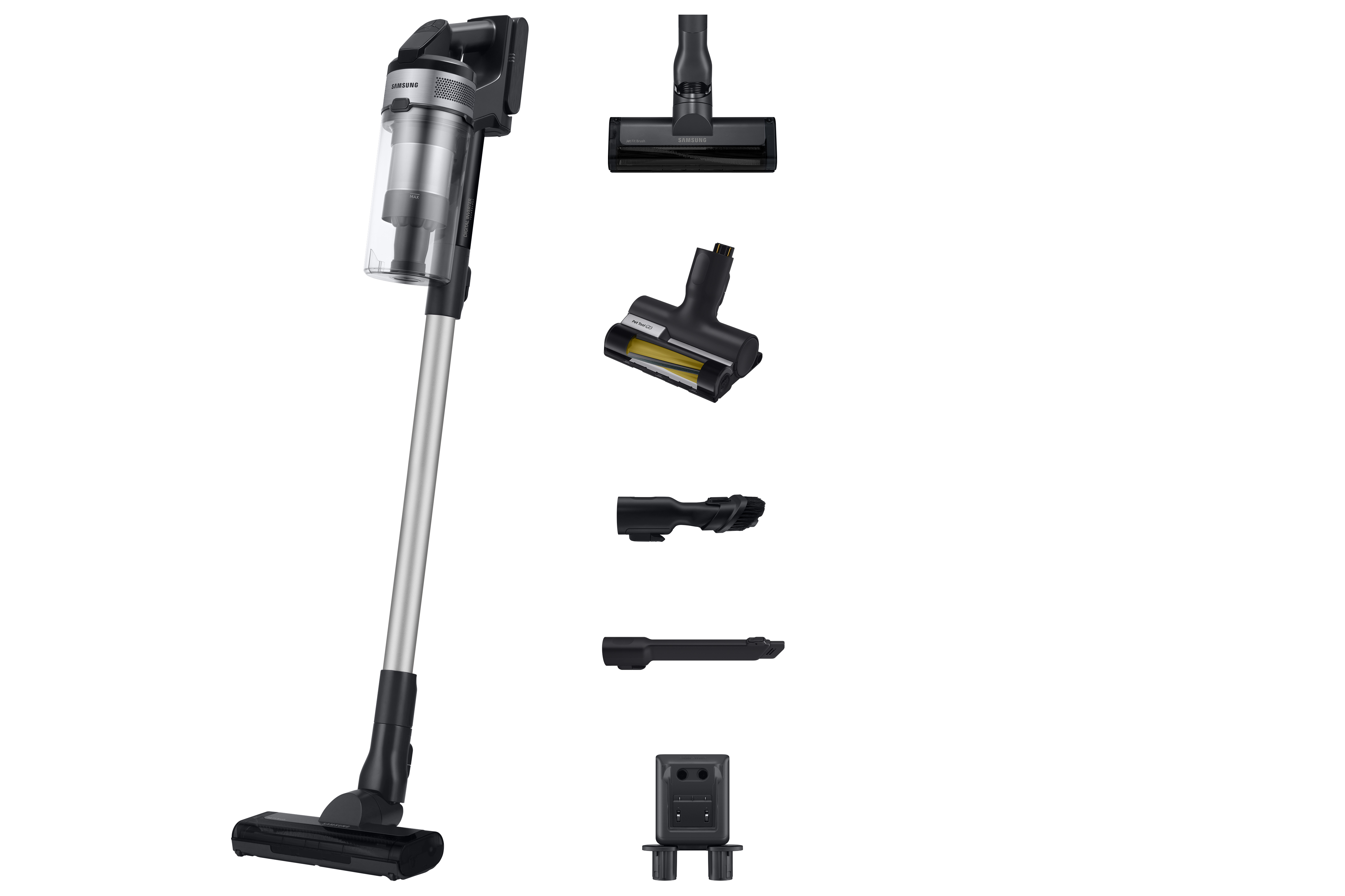 Samsung VS15A60AGR5 stick vacuum/electric broom 2-in-1 stick vacuum Battery Dry HEPA Bagless 150 W Silver