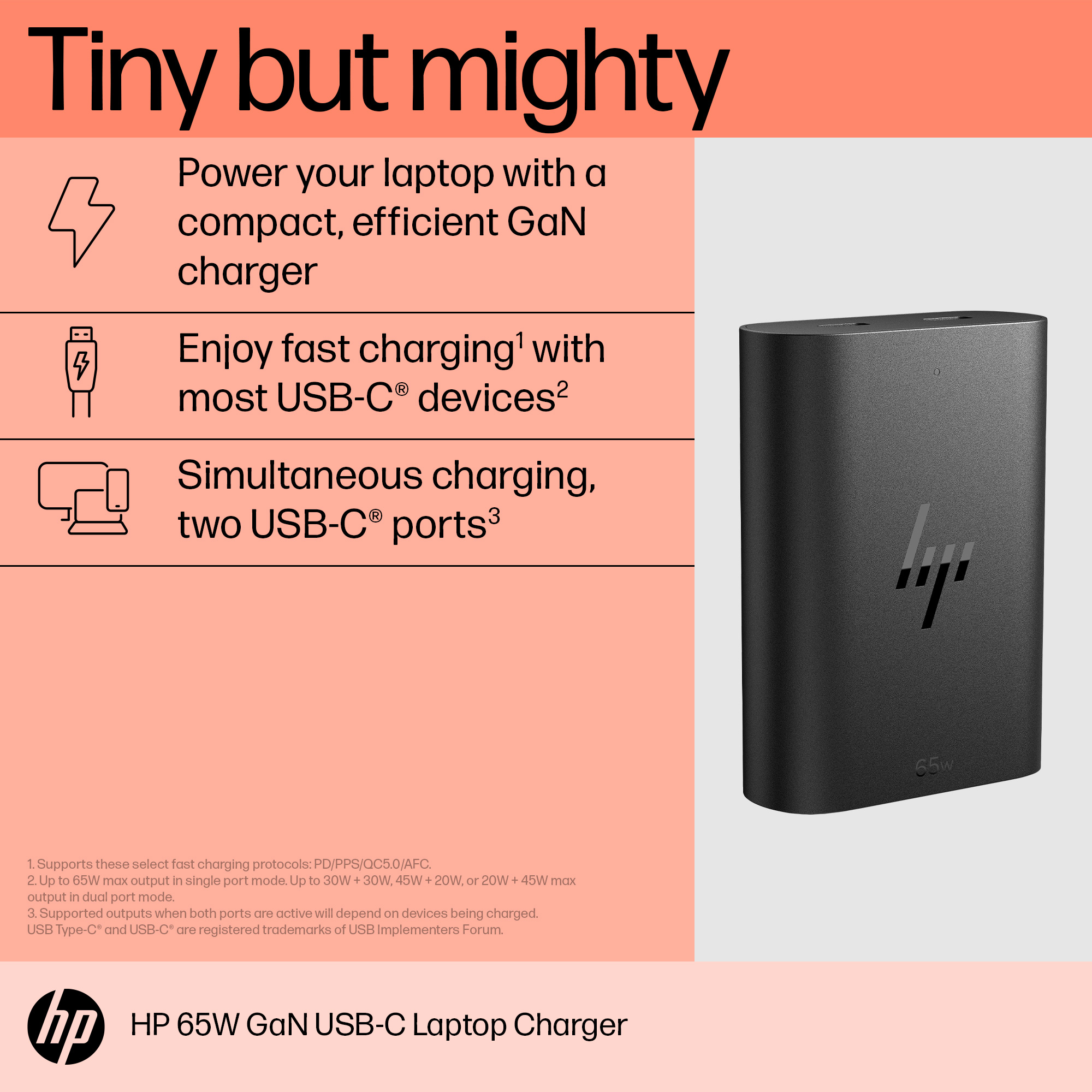 HP 65W Gallium Nitride USB-C Laptop Charger – image 5