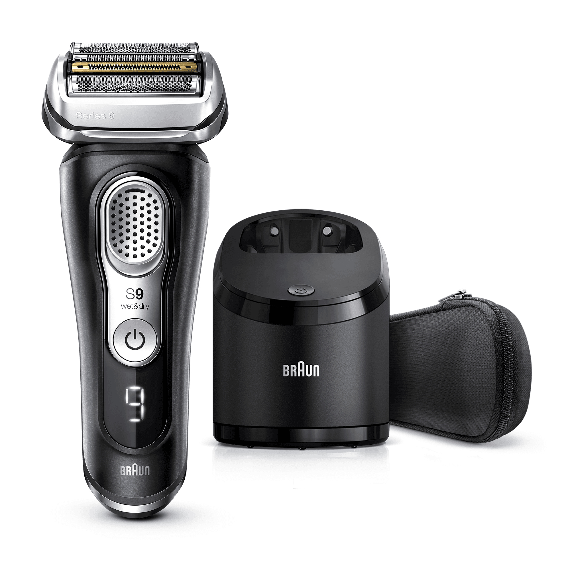 Braun Series 9 9360cc Latest Generation Electric Shaver, Clean&Charge Station, Fabric Case, Noir – image 2
