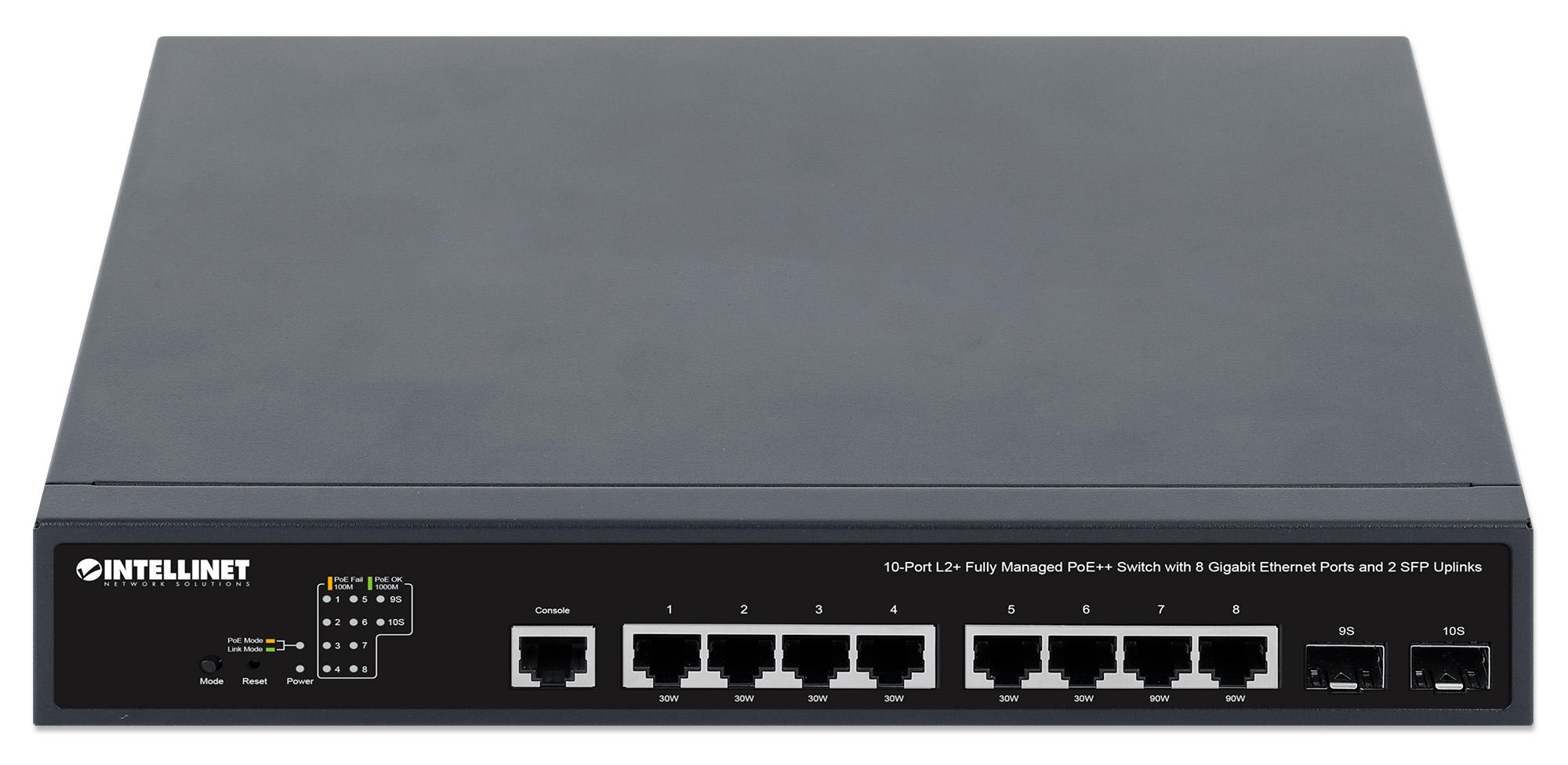Intellinet 10-Port L2+ Fully Managed PoE++ Switch with 8 Gigabit Ethernet Ports and 2 SFP Uplinks – image 3