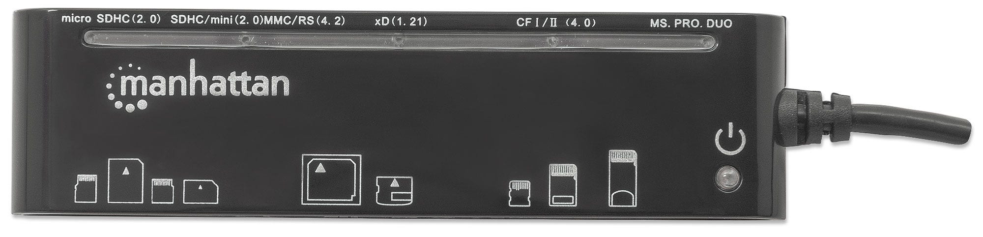 Manhattan USB-A Multi-Card Reader/Writer, 480 Mbps (USB 2.0), 79-in-1, Slim, Hi-Speed USB, Windows or Mac, Black, Three Year Warranty, Blister – image 4