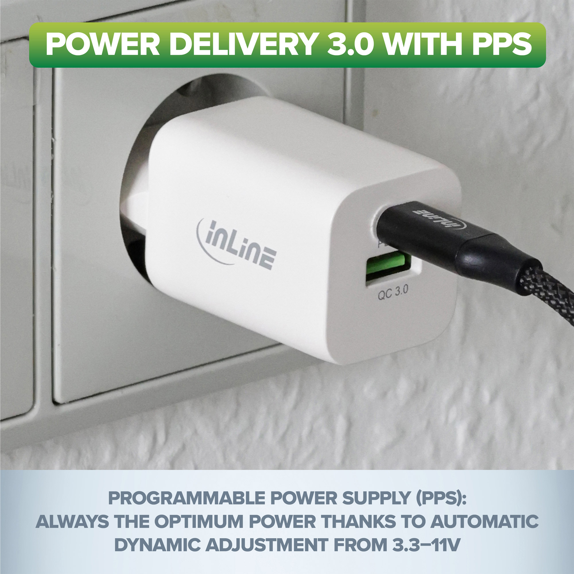 InLine USB power supply, charger, USB-A + USB Type-C – image 5
