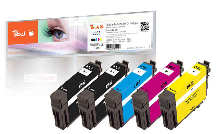 Peach PI200-835 ink cartridge 5 pc(s) Compatible Black, Cyan, Magenta, Yellow