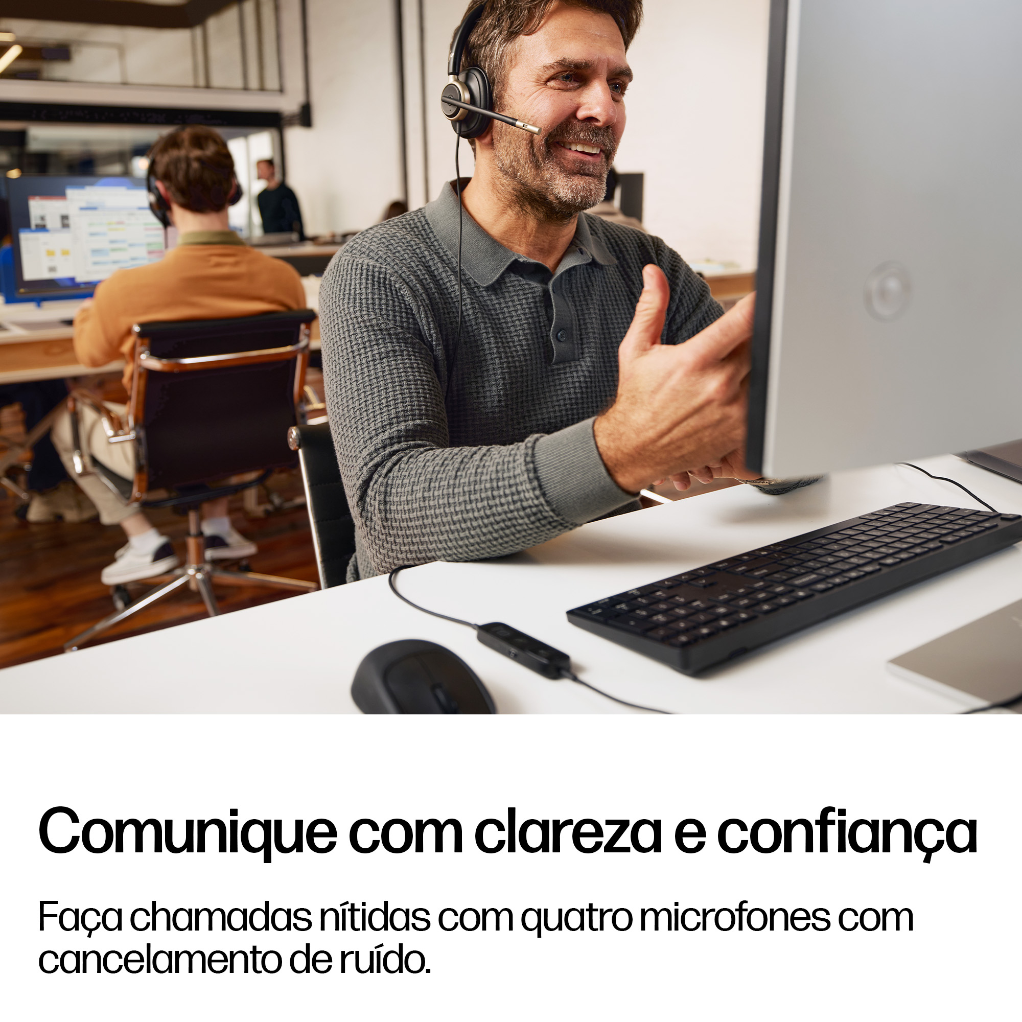 HP Poly Headset estéreo USB com fios Mission 825 (a granel) — miniatura 3