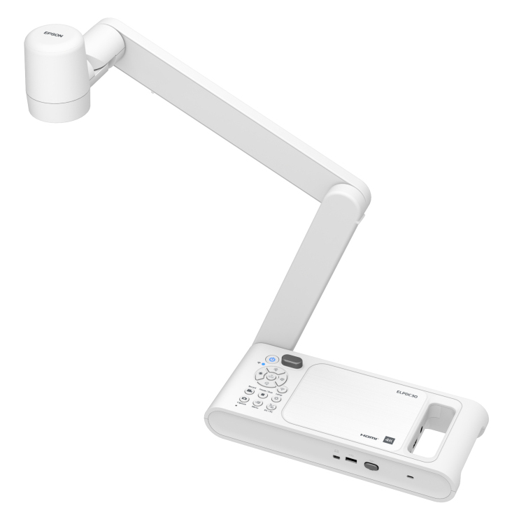 Epson ELPDC30 - Digital document camera - handheld - colour - 13 MP - 4K UHD (3840 x 2160) - audio - wireless - VGA, HDMI - Wi-Fi - USB