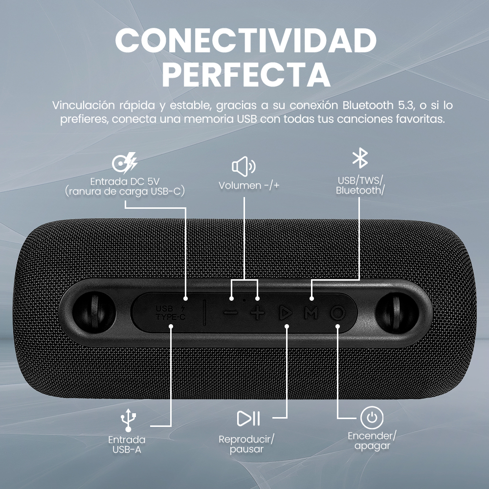 Bocina Portátil Vorago BSP-430 - Bluetooth - LED - BSP-430 Bocina Portátil Vorago BSP-430 - Bluetooth - LED - BSP-430