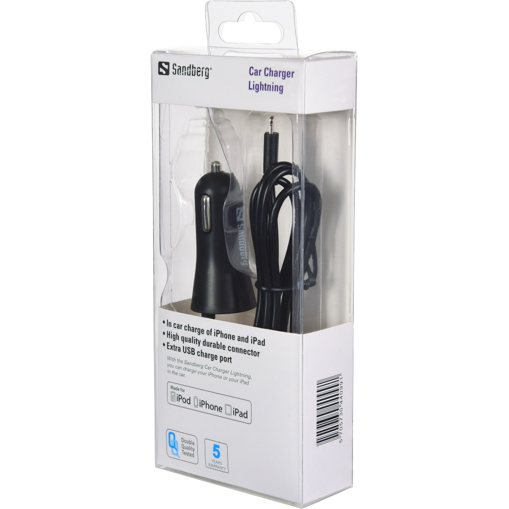 Sandberg Car Charger Lightning+USB 3.4A – image 2