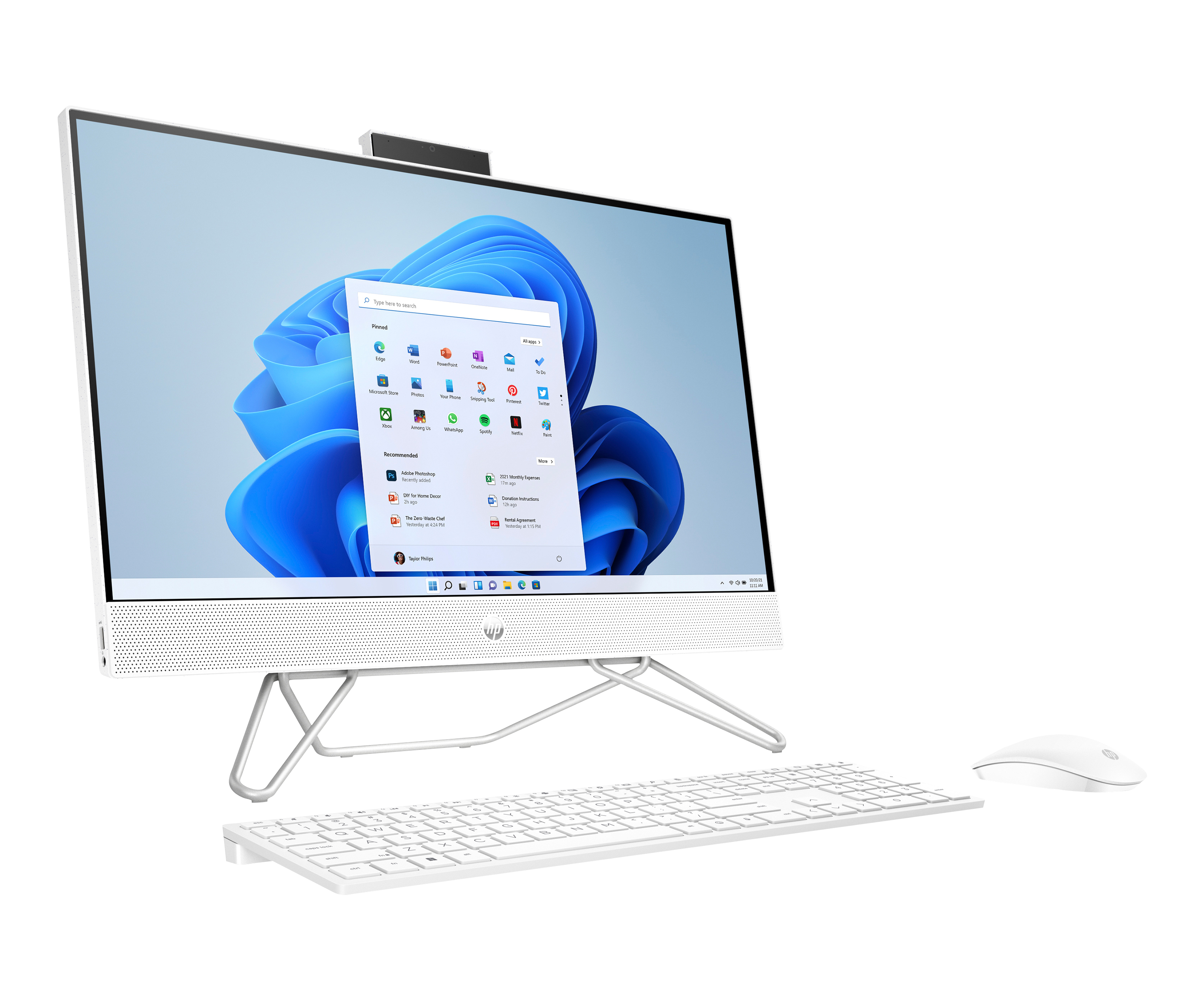 HP 24-cb1008na Intel® Core™ i3 i3-1215U 60.5 cm (23.8″) 1920 x 1080 pixels All-in-One PC 4 GB DDR4-SDRAM 256 GB SSD Windows 11 Home Wi-Fi 5 (802.11ac) White image 2