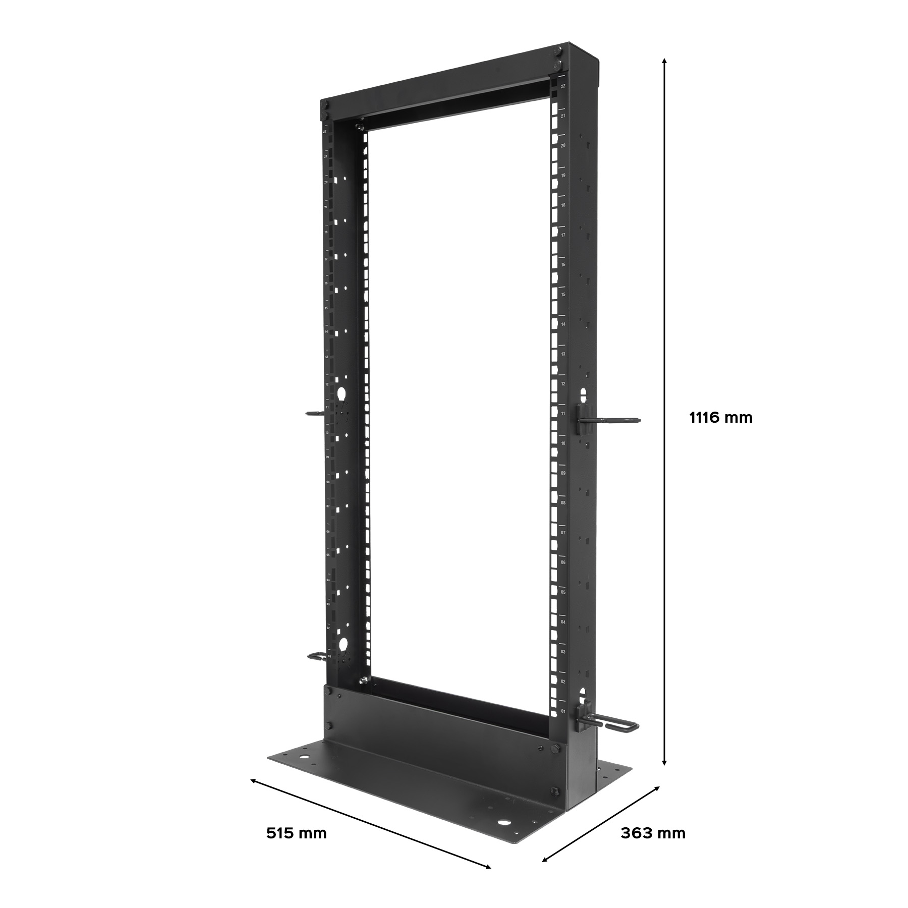 aiten data F80.66.22-2PO rack cabinet 22U Floor mounted rack Black – image 2