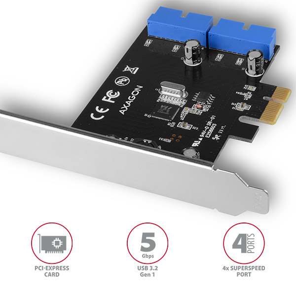 Axagon PCEU-034VL interface cards/adapter Internal USB 3.2 Gen 1 (3.1 Gen 1) – image 2