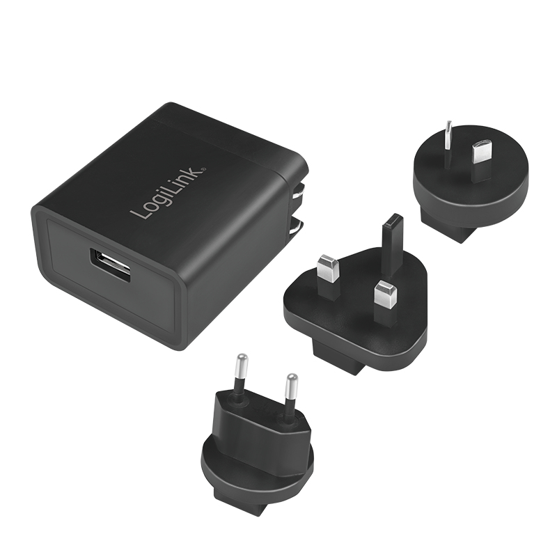 LogiLink USB socket travel adapter for 2.1A Fast Charging