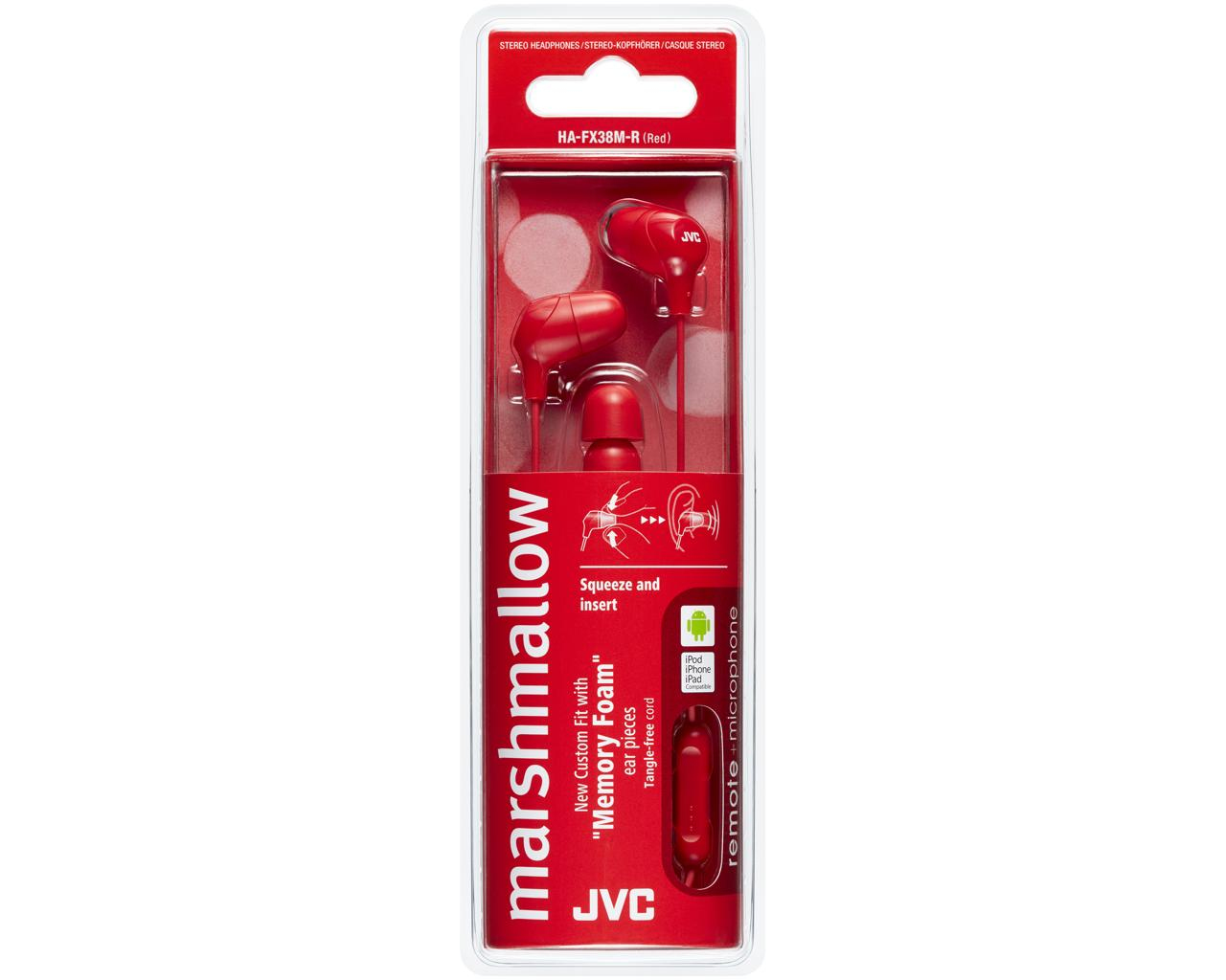JVC HA-FX38M-R-E Inner Ear Headphones with Remote & Mic – image 2