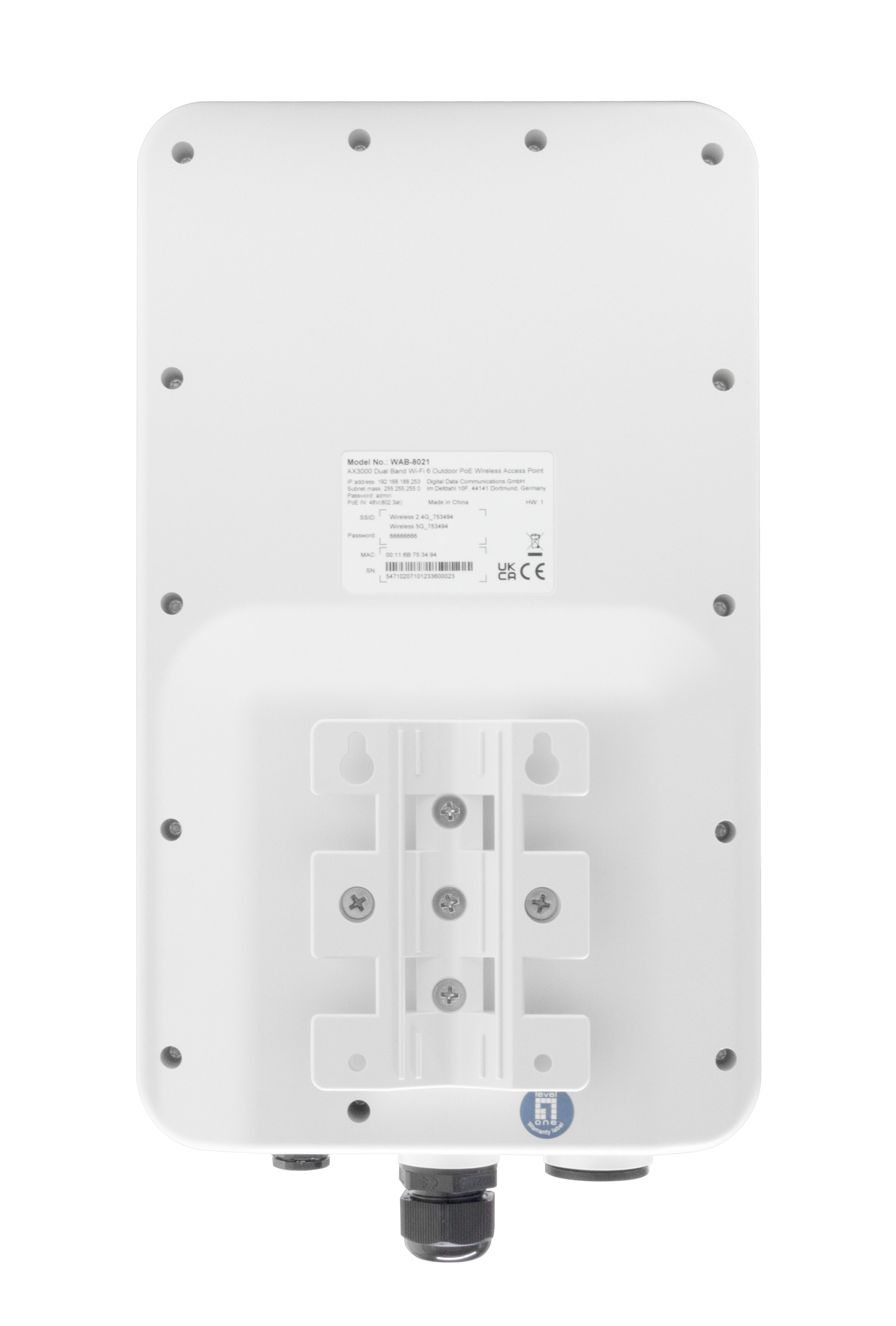 LevelOne WLAN AP AX3000 Outdoor/Dualband/Wifi 6/Omnidirekt.