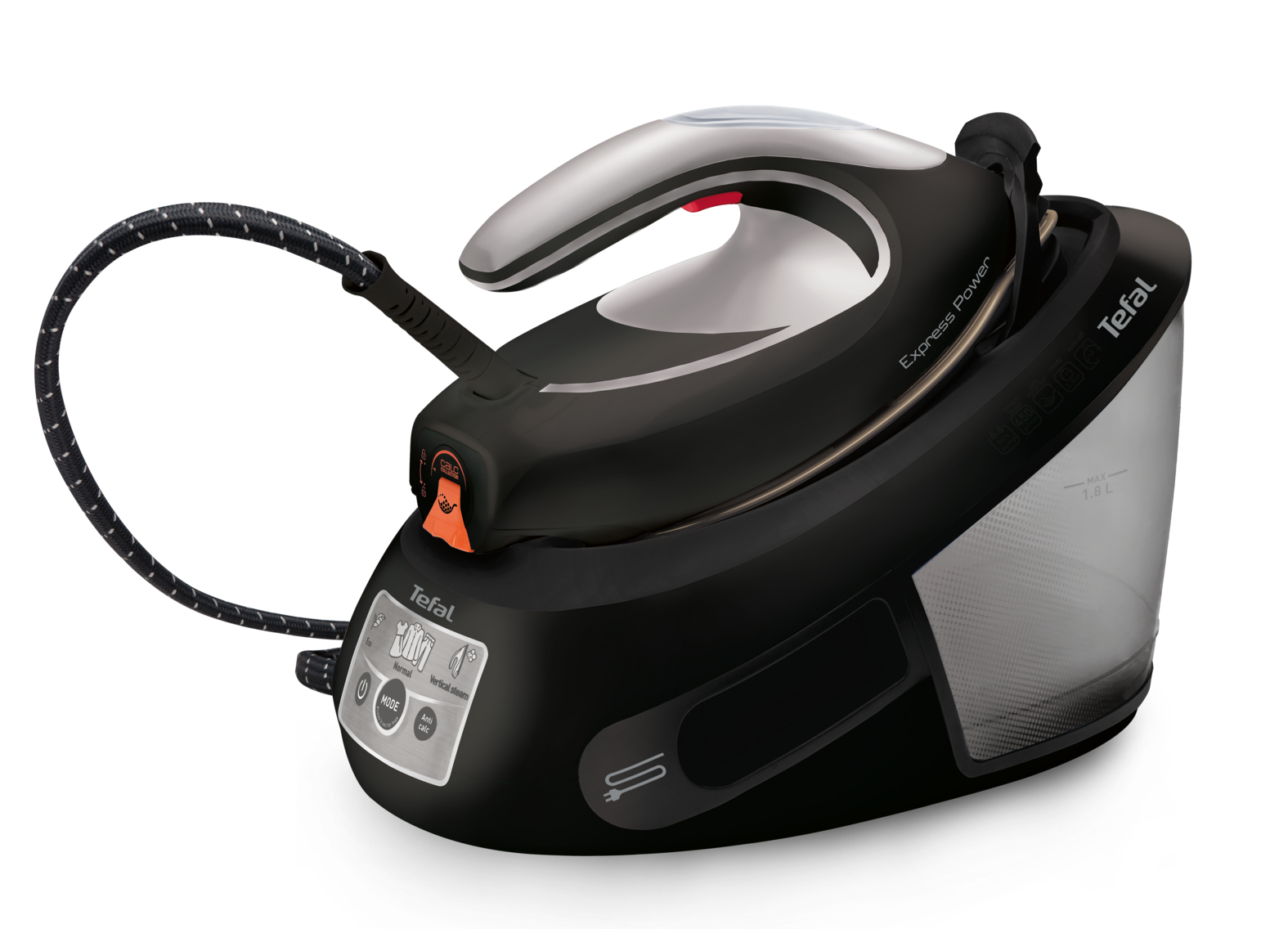 Tefal SV8062 1.8 L Durilium AirGlide Autoclean soleplate Black, Silver