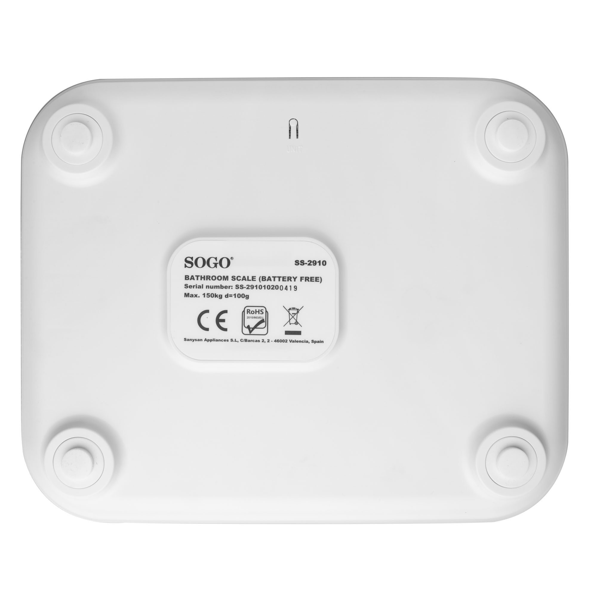 Sogo BAB-SS-2910 personal scale Square White Electronic personal scale – image 4