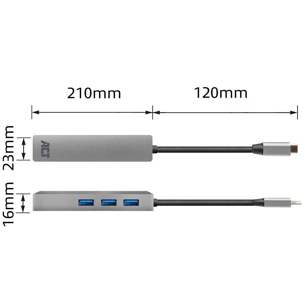 ACT USB-C hub 3.0, 3x USB-A, Gigabit ethernet – image 9