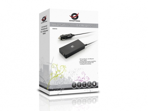 Conceptronic Universal Notebook Car Adapter, 90W – image 3