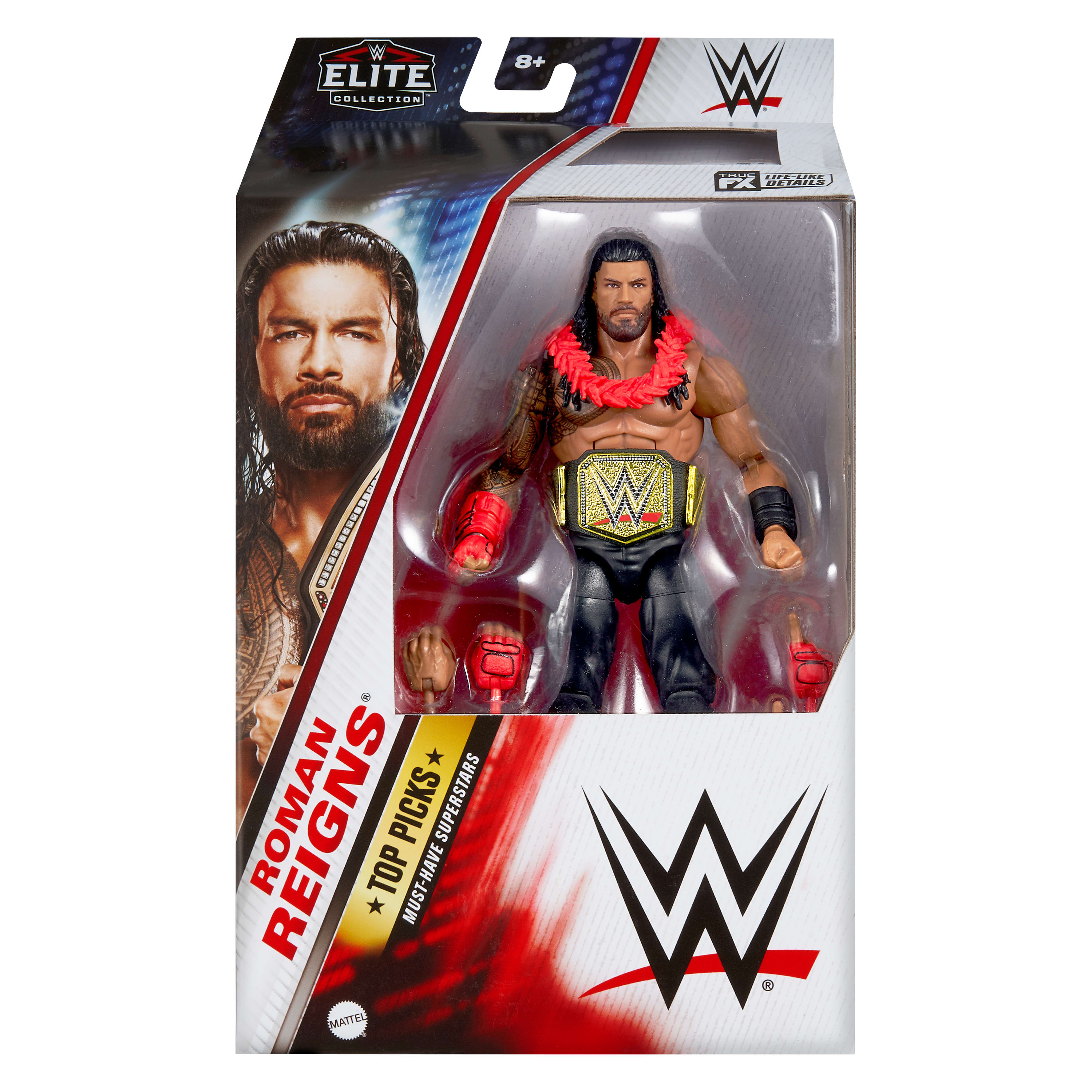 Resim Mattel JCJ38 WWE Roman Reigns Oyuncak Figür, Çok Renkli Plastik, 6 inç