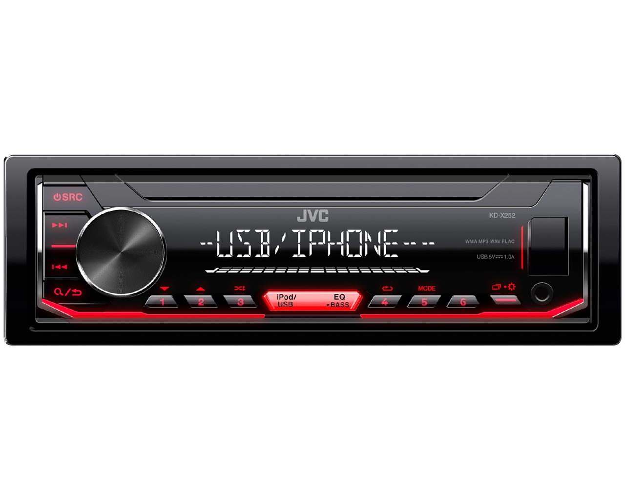 JVC KD-X252 car media receiver Black