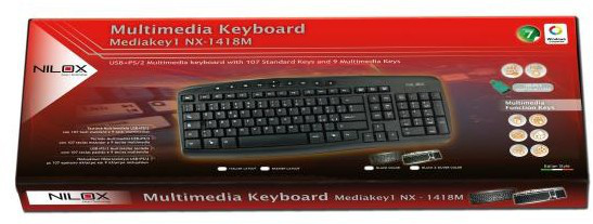 Nilox 10NXKB3526002 keyboard USB + PS/2 – image 2