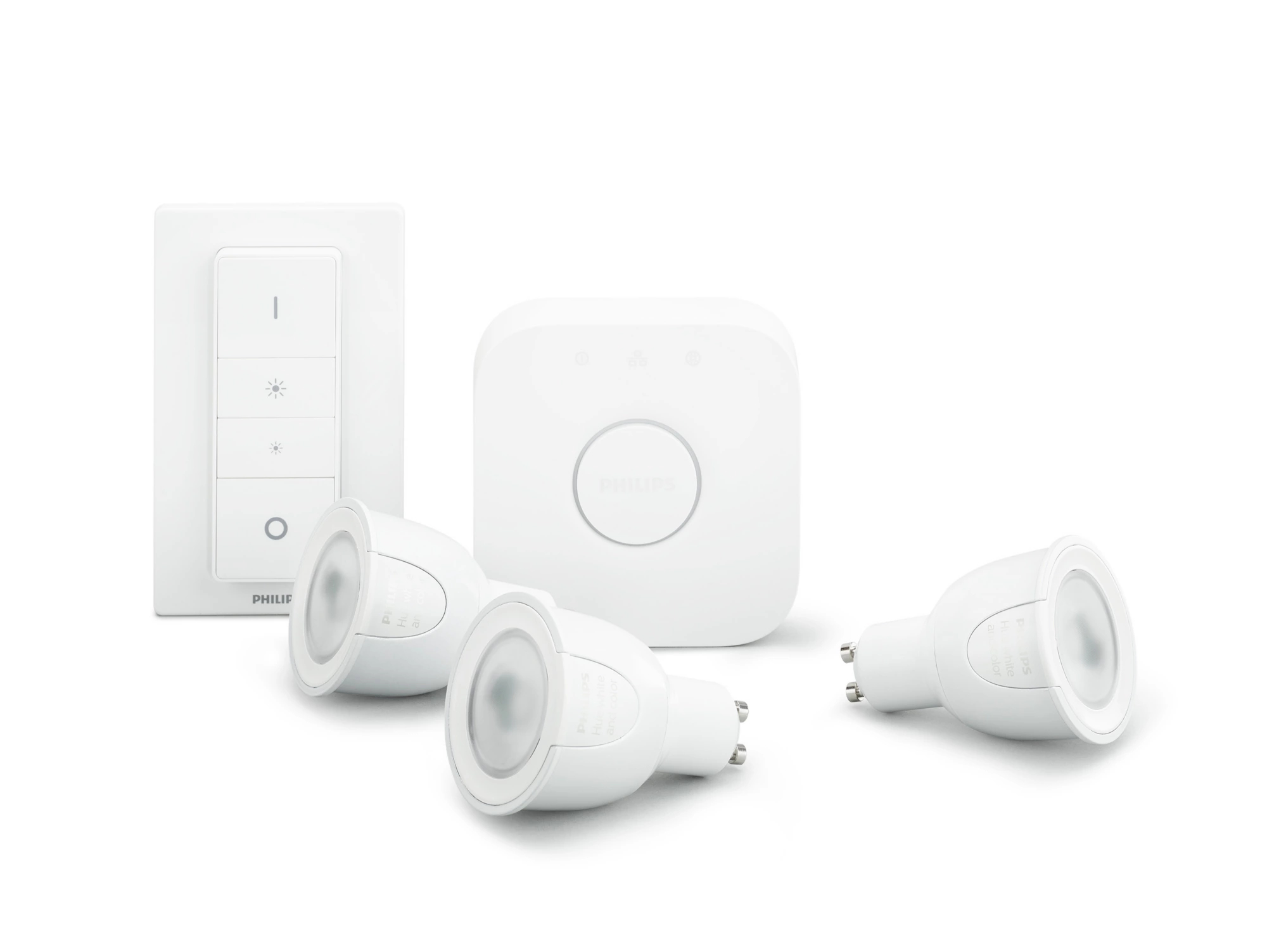 Resim Philips Hue White and Colour Ambiance GU10 Akıllı Ampul Starter Kit, Zigbee, Beyaz, 16 Milyon Renk, 2000K-6500K, 250 Lümen, 6.5W