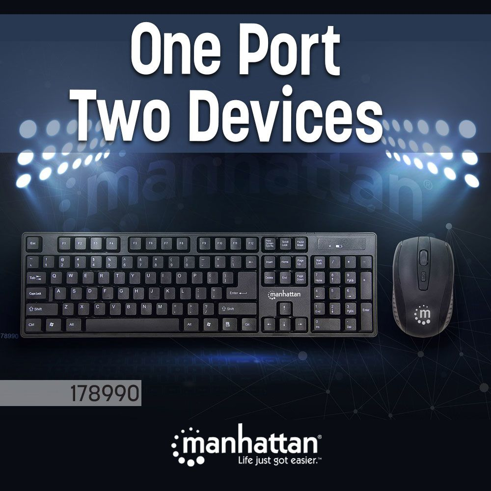 Manhattan 178990 keyboard Mouse included Universal RF Wireless Black – image 2