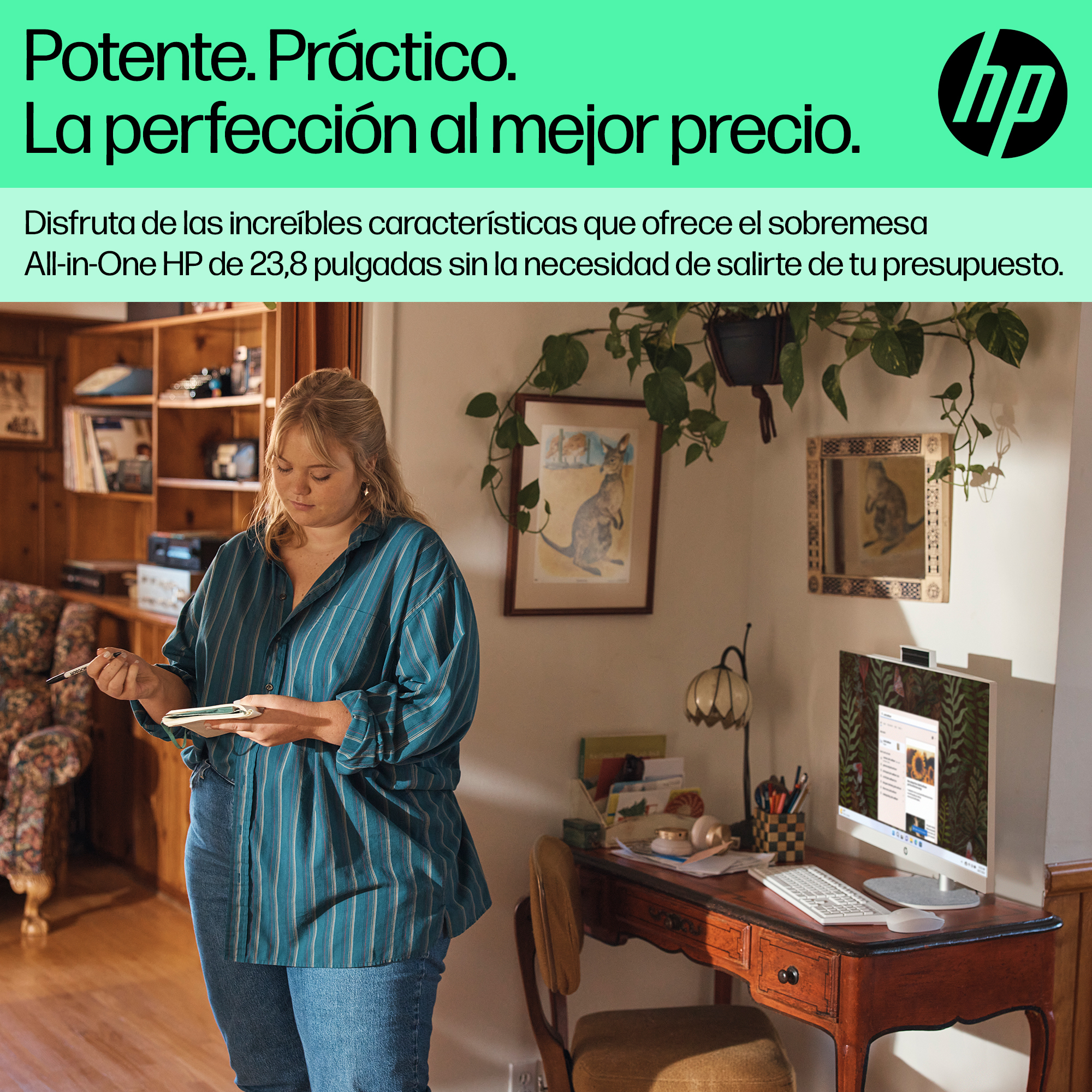 All in One - HP 24-cr0161ns 23,8" Full HD, AMD Ryzen™ 5 7520U, 16 GB RAM, 512 SSD, Gráficos Radeon™ 610M, Sin Sistema Operativo, Blanco - imagen 11