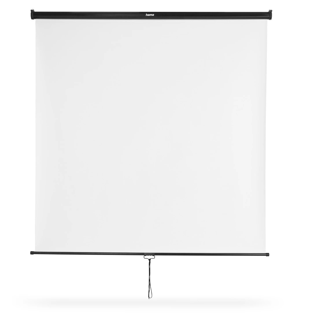 Hama Rolloleinwand 175 x 175 cm mobil für Decken- oder Wandmontage Weiß Schwarz