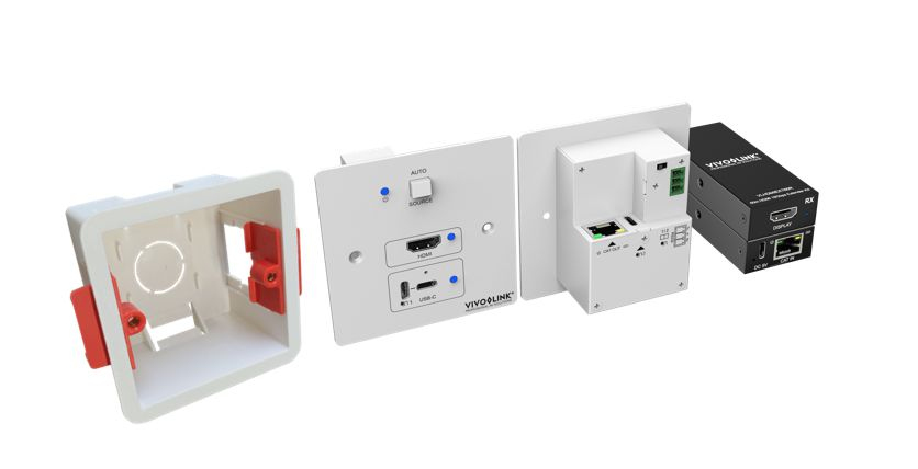 Vivolink VLWALLPLATE1 AV extender AV transmitter & receiver Black