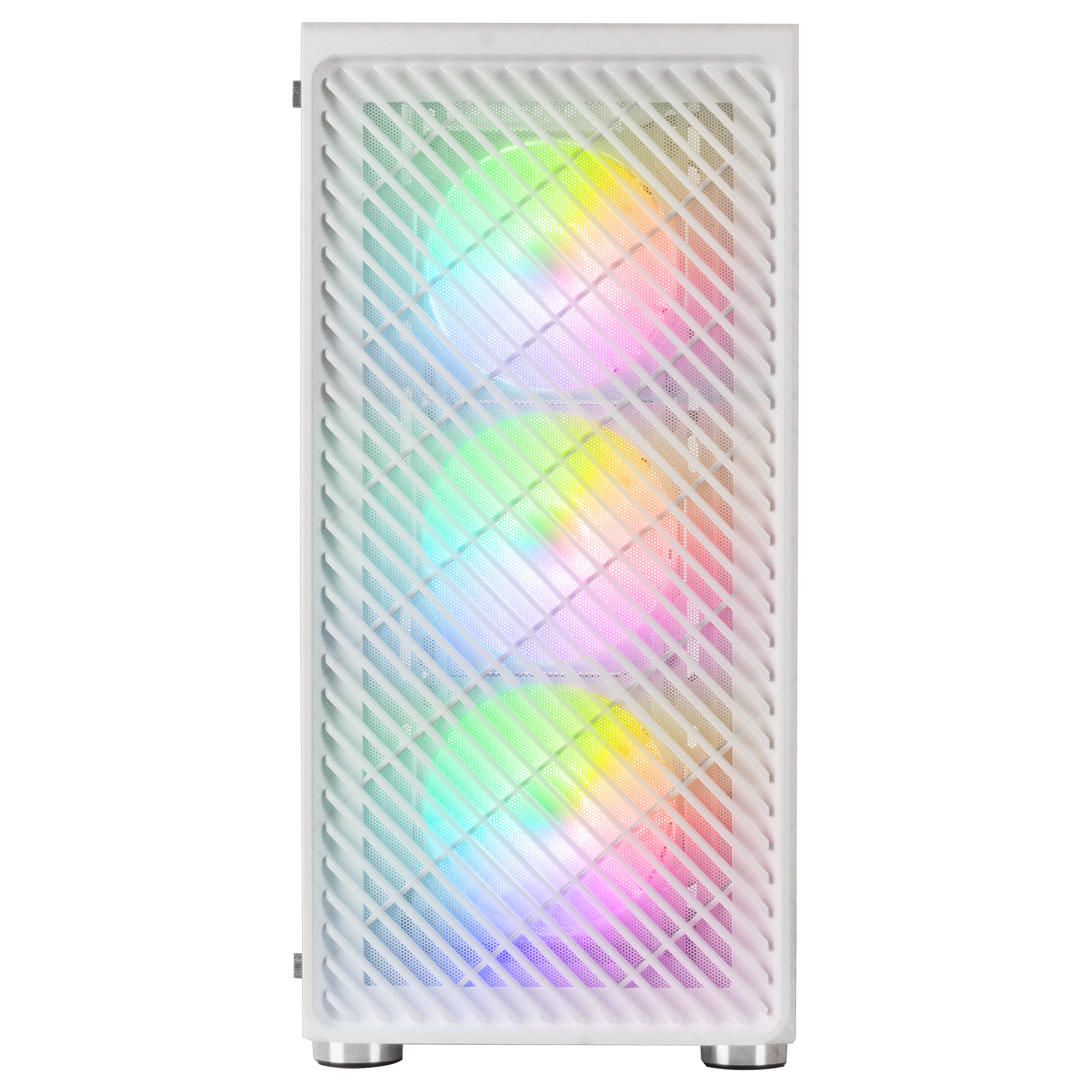 Mars Gaming MC-F White, ATX Gaming Semitower, Full Tempered Glass Window, Metal-Mesh Front – image 2