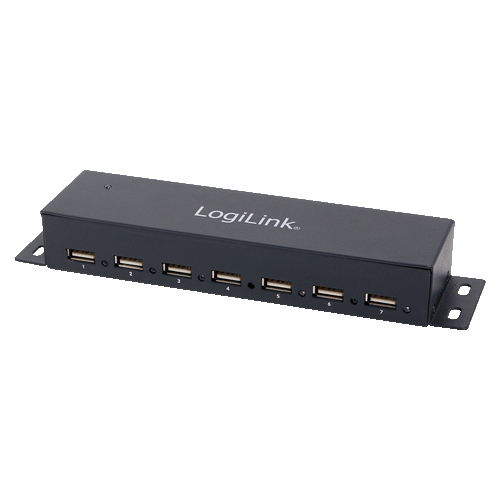 LogiLink UA0148 interface hub 480 Mbit/s Grey