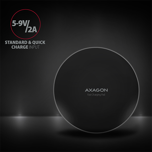 Axagon WDC-P10T mobile device charger Mobile phone, Smartphone, Tablet Black USB Wireless charging Fast charging Indoor – image 4