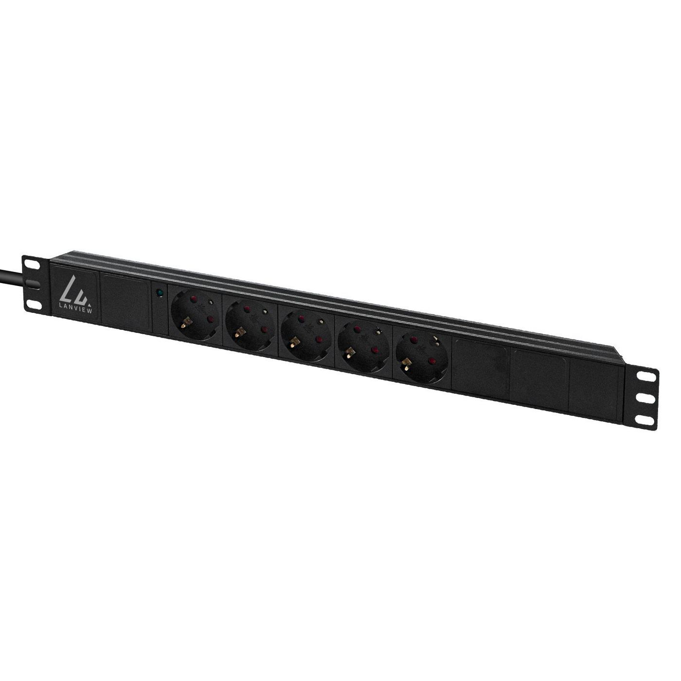 Lanview LVR-3MSCH-LIC-SCH5 power distribution unit (PDU) 5 AC outlet(s) 1U Black – image 2