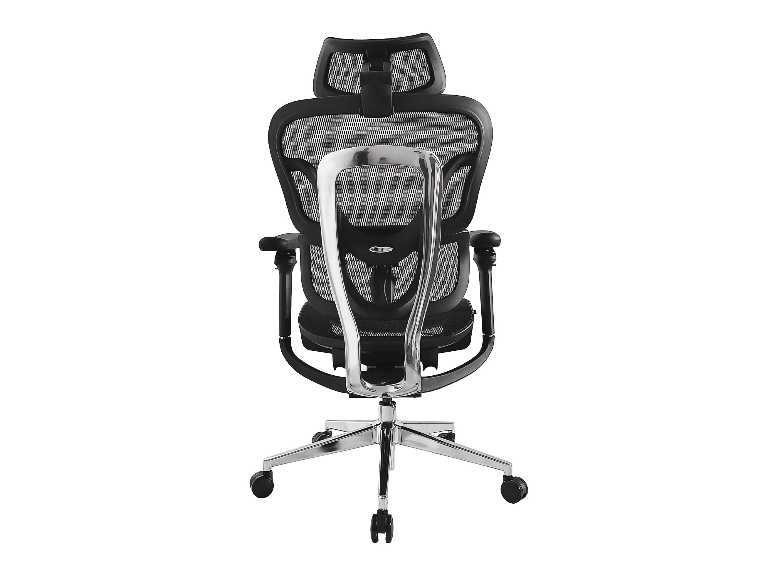 Ergonomischer Premium-Bürostuhl mit Kopfstütze und Armlehnen, Schwarz