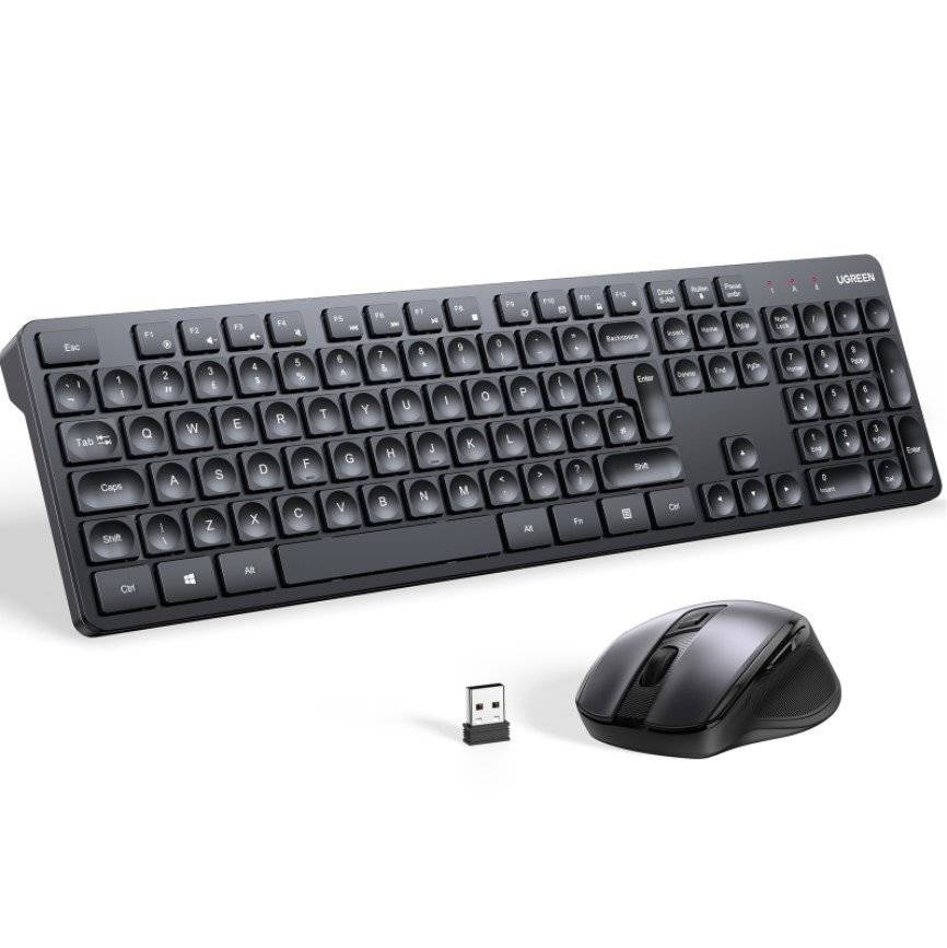 Ugreen MK006 keyboard Mouse included Universal RF Wireless Black
