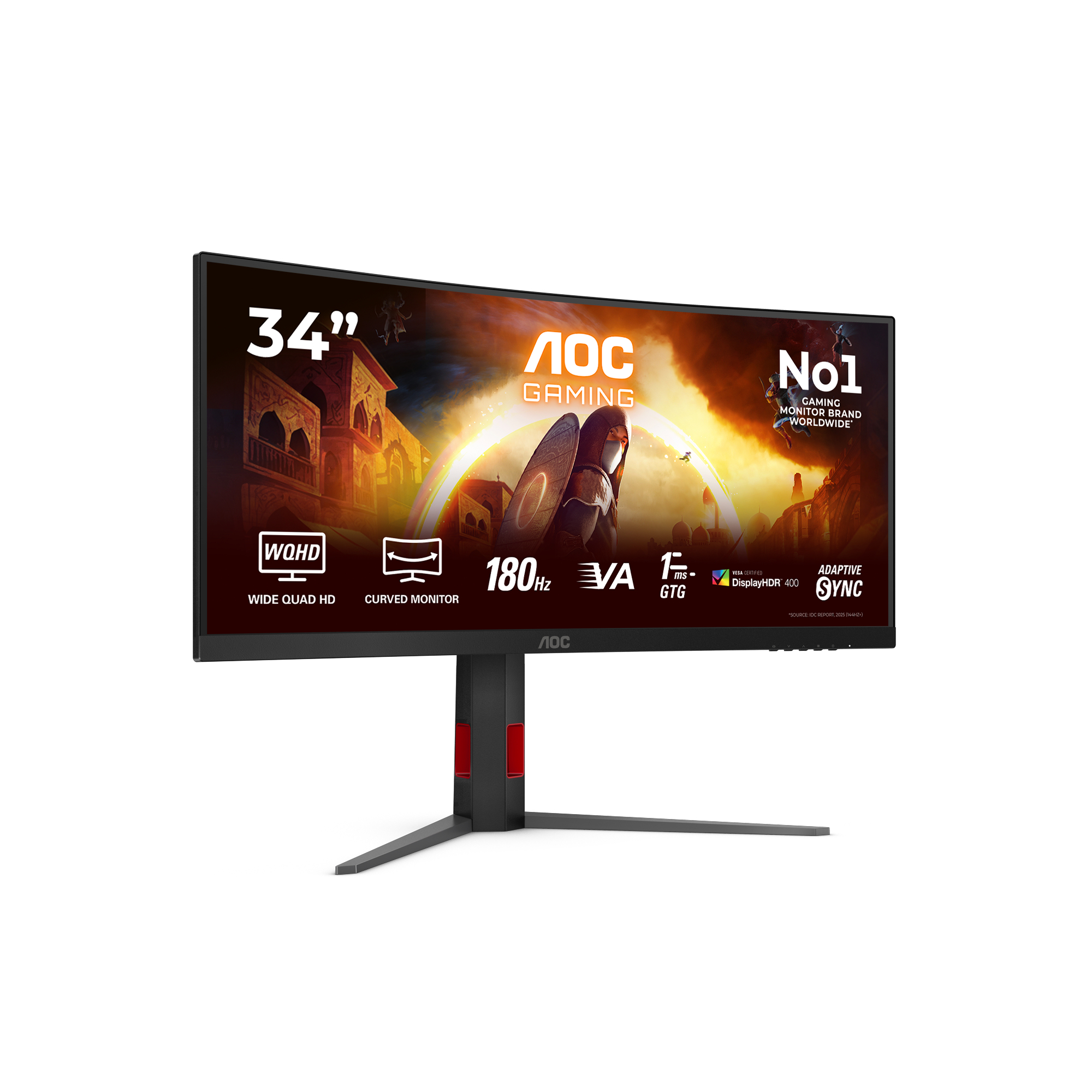 AOC G4 34” CU34G4CA computer monitor 86.4 cm (34″) 3440 x 1440 pixels Black, Red image 2